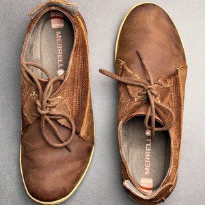 Merrell Ashland Brown Sugar leather walking shoes women's size 8